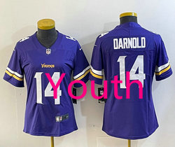 Youth Nike Minnesota Vikings #14 Sam Darnold Purple Vapor Untouchable Authentic Stitched NFL Jersey