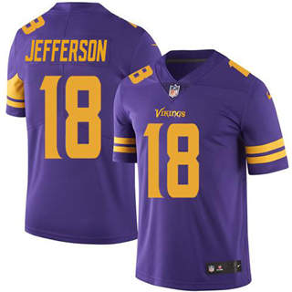 Youth Nike Minnesota Vikings #18 Justin Jefferson Purple Rush Authentic Stitched NFL Jersey