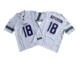 Youth Nike Minnesota Vikings #18 Justin Jefferson White Throwback F.U.S.E. Authentic Stitched NFL Jersey