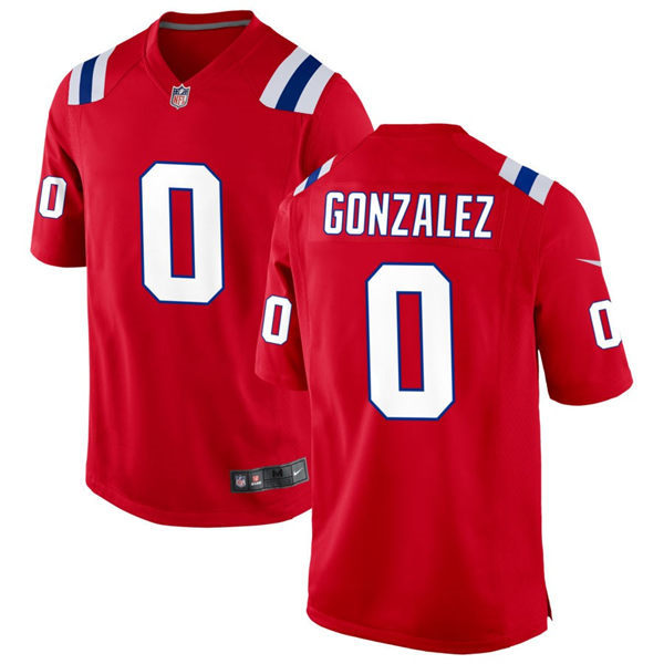 Youth Nike New England Patriots #0 Christian Gonzalez Red Authentic Stitched NFL Jersey