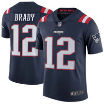 Youth Nike New England Patriots #12 Tom Brady Blue Rush Authentic Stitched NFL Jersey
