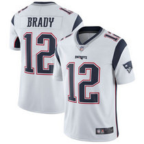 Youth Nike New England Patriots #12 Tom Brady White Vapor Untouchable Limited Authentic Stitched NFL Jersey