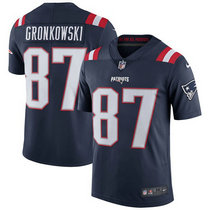 Youth Nike New England Patriots #87 Rob Gronkowski Blue Rush Authentic Stitched NFL Jersey