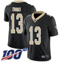Youth Nike New Orleans Saints #13 Michael Thomas 100th Season Black Vapor Untouchable Authentic Stitched NFL Jersey