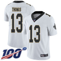 Youth Nike New Orleans Saints #13 Michael Thomas 100th Season White Vapor Untouchable Authentic Stitched NFL Jersey