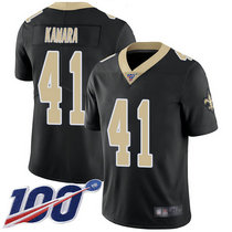 Youth Nike New Orleans Saints #41 Alvin Kamara 100th Season Black Vapor Untouchable Authentic Stitched NFL Jersey