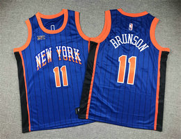 Youth Nike New Yok Knicks #11 Jalen Brunson Black 2024 City Authentic Stitched NBA jersey