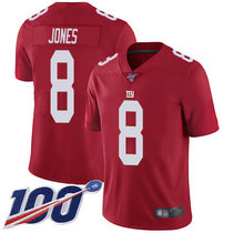 Youth Nike New York Giants #8 Daniel Jones 100th Season Red Vapor Untouchable Authentic stitched NFL jersey
