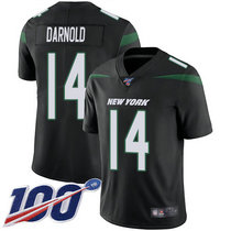 Youth Nike New York Jets #14 Sam Darnold 100th Season Black New Vapor Untouchable Limited Authentic Stitched NFL Jersey