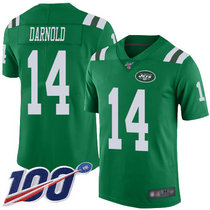 Youth Nike New York Jets #14 Sam Darnold 100th Season Green Rush Authentic Stitched NFL Jersey