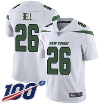 Youth Nike New York Jets #26 Le'Veon Bell 100th Season White New Vapor Untouchable Limited Authentic Stitched NFL Jersey