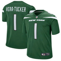 Youth Nike New York Jets 1 Alijah Vera Tucker Green 2021 NFL Draft Vapor Untouchable Limited Jersey