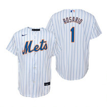 Youth Nike New York Mets #1 Amed Rosario White Game Authentic Stitched MLB Jersey