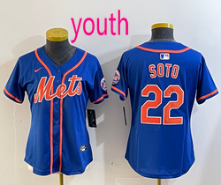 Youth Nike New York Mets #22 Juan Soto Royal Authentic Stitched MLB Jersey
