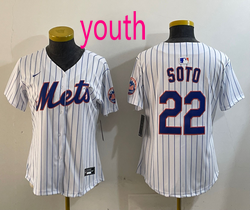 Youth Nike New York Mets #22 Juan Soto White Authentic Stitched MLB Jersey