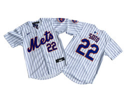 Youth Nike New York Mets #22 Juan Soto White Stripe Limited MLB Jersey