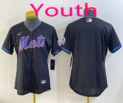 Youth Nike New York Mets Blank Black Authentic Stitched MLB Jersey
