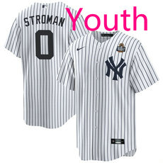 Youth Nike New York Yankees #0 Marcus Stroman White 2024 World Series Baseball Jersey