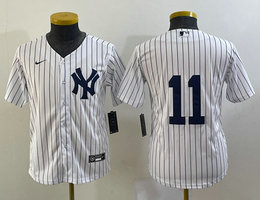 Youth Nike New York Yankees #11 Anthony Volpe White Game Authentic Stitched MLB Jersey