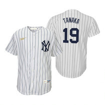 Youth Nike New York Yankees #19 Masahiro Tanaka White Cooperstown Collection Game Authentic Stitched MLB Jersey