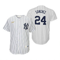 Youth Nike New York Yankees #24 Gary Sanchez White Cooperstown Collection Game Authentic Stitched MLB Jersey