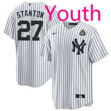 Youth Nike New York Yankees #27 Giancarlo Stanton White 2024 World Series Baseball Jersey