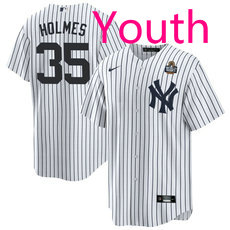 Youth Nike New York Yankees #35 Clay Holmes White 2024 World Series Baseball Jersey