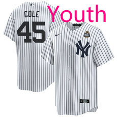 Youth Nike New York Yankees #45 Gerrit Cole White 2024 World Series Baseball Jersey