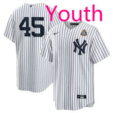 Youth Nike New York Yankees #45 Gerrit Cole White no name 2024 World Series Baseball Jersey
