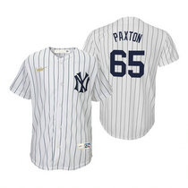 Youth Nike New York Yankees #65 James Paxton White Cooperstown Collection Game Authentic Stitched MLB Jersey