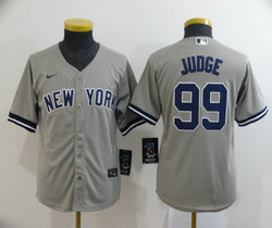 Youth Nike New York Yankees #99 Aaron Judge Grey Game Authentic Stitched MLB Jersey