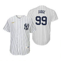 Youth Nike New York Yankees #99 Aaron Judge White Cooperstown Collection Game Authentic Stitched MLB Jersey