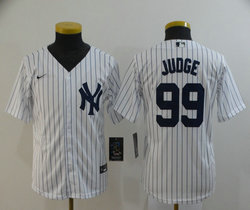 Youth Nike New York Yankees #99 Aaron Judge White Game With Name Authentic Stitched MLB Jersey