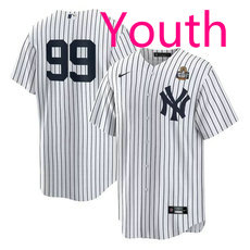 Youth Nike New York Yankees #99 Aaron Judge White no name 2024 World Series Baseball Jersey