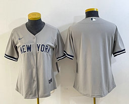 Youth Nike New York Yankees Blank Gray Stripe Authentic Stitched MLB Jersey