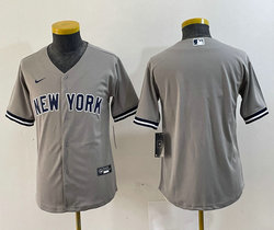 Youth Nike New York Yankees Blank Grey Game Authentic Stitched MLB Jersey