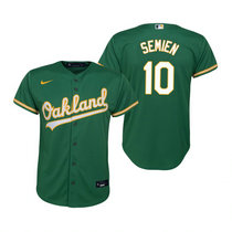 Youth Nike Oakland Athletics #10 Marcus Semien Green Game Authentic Stitched MLB Jersey