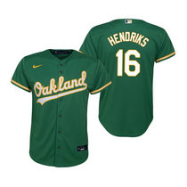 Youth Nike Oakland Athletics #16 Liam Hendriks Green Game Authentic Stitched MLB Jersey