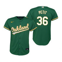 Youth Nike Oakland Athletics #36 Yusmeiro Petit Green Game Authentic Stitched MLB Jersey
