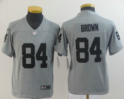 Youth Nike Oakland Raiders #84 Antonio Brown Grey Inverted Legend Vapor Untouchable Authentic Stitched NFL jersey