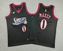 Youth Nike Philadelphia 76ers #0 Tyrese Maxey Black Classic Jersey
