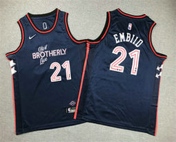 Youth Nike Philadelphia 76ers #21 Joel Embiid City 2023-24 Authentic Stitched NBA jersey