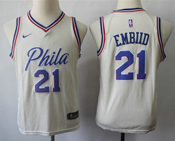 Youth Nike Philadelphia 76ers #21 Joel Embiid City Authentic Stitched NBA Jersey