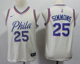 Youth Nike Philadelphia 76ers #25 Ben Simmons City Authentic Stitched NBA Jersey