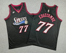 Youth Nike Philadelphia 76ers #77 V. J. Edgecombe Black Classic Jersey