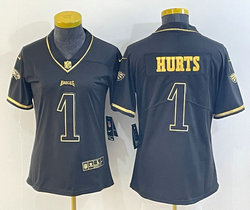 Youth Nike Philadelphia Eagles #1 Jalen Hurts Black God Authentic Stitched NFL Jersey
