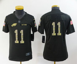 Youth Nike Philadelphia Eagles #11 A. J. Brown Carbon black Authentic Stitched NFL Jersey