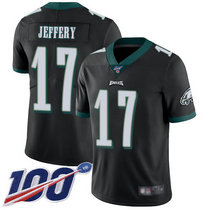 Youth Nike Philadelphia Eagles #17 Alshon Jeffery 100th Season Black Vapor Untouchable Authentic Stitched NFL Jersey