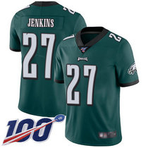 Youth Nike Philadelphia Eagles #27 Malcolm Jenkins 100th Season Green Vapor Untouchable Authentic Stitched NFL Jersey
