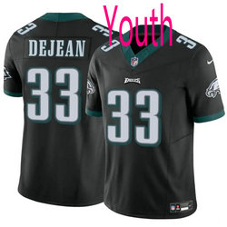 Youth Nike Philadelphia Eagles #33 Cooper DeJean Black 2024 Draft F.U.S.E Football Jersey